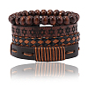 4Pcs 4 Styles PU Imitation Leather Braided Bracelets Sets BJEW-CL0001-13A-5