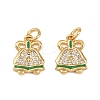 Christmas Brass Micro Pave Cubic Zirconia Enamel Charms KK-L255-19G-11-1