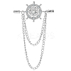 2Pcs Helm Zinc Alloy Hanging Chain Brooches with Crystal Rhinestone FIND-GF0006-83P-1