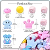 31Pcs 18 Styles Cartoon Animal Food Grade Eco-Friendly Silicone Beads SIL-YW0001-32-2