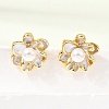 Brass Enamel Stud Earrings KK-CBAB173-02B-G-1