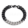Two-tone 304 Stainless Steel Cuban Link Chain Bracelets for Men FS-WG114D5-02-1