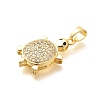 Brass Micro Pave Cubic Zirconia Pendants KK-G519-18G-04-2