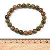 Natural Unakite Round Beaded Stretch Bracelets GG-CBA12F1-02A-07-5