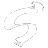 304 Stainless Steel 11:11 Number Rectangle Pendant Necklace with Cable Chains for Women LS-NJEW-NH0001-04P-2