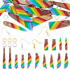 Resin & Walnut Pendants DIY Dangle Earrings Making Kits DIY-TA0011-03B-1