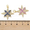 Brass Micro Pave Clear Cubic Zirconia Pendants KK-C045-31G-3