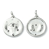 Rack Plating Brass Micro Pave Cubic Zirconia Pendants KK-K332-04P-2