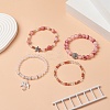 4Pcs 4 Style Natural Mixed Gemstone Beaded Stretch Bracelets Set BJEW-JB09263-6
