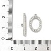 Oval Brass Micro Pave Clear Cubic Zirconia Toggle Clasps KK-G548-25P-3