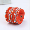 9-row Suede Cord & Rhinestone & Alloy Rivet Wrap Bracelets WG9BE7D-11-1
