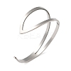 201 Stainless Steel Open Cuff Bangles for Women BJEW-M044-01P-1