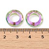 Electroplate Transparent Glass Linking Rings GLAA-F126-01C-3