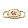 Brass Cubic Zirconia Connector Charms LS-KK-M278-01A-G-1
