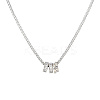 Stainless Steel Micro Pave Cubic Zirconia Ring Pendant Necklaces NU5529-1