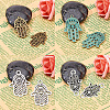 Tibetan Style Alloy Hamsa Hand/Hand of Miriam Pendants TIBEP-SC0001-08-4