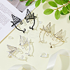 6Pcs 6 Styles Alloy Butterfly Wing Stud Earrings EJEW-FI0002-98-4