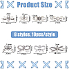 80Pcs 8 Styles Tibetan Style Zinc Alloy Connector Charms FIND-DC0007-21-2