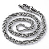 Non-Tarnish 304 Stainless Steel Rope Chain Necklaces for Men Women LS-NJEW-T012-03-66-S-01-2