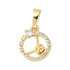 Brass Micro Pave Cubic Zirconia Pendants KK-D357-04A-G-1