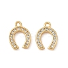 Brass Micro Pave Clear Cubic Zirconia Charms KK-B160-19G-1