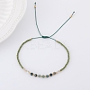 2mm Faceted Natural Green Aventurine Beaded Braided Adjustable Bracelets for Women PF2854-1-1