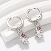 Brass Cubic Zirconia Hoop Earrings EJEW-Q015-01P-7