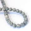 Frosted Natural Polychrome Jasper/Picasso Stone/Picasso Jasper Beads Strands LS-G-E334-6mm-24-3
