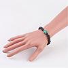 Lava Rock Beaded Stretch Bracelets BJEW-JB03036-02-3