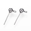 Non-Tarnish 304 Stainless Steel Ball Stud Earring Findings LS-STAS-G099-09P-1