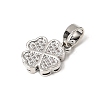 CZ Lucky Jewelry Brass Micro Pave Cubic Zirconia Four Leaf Clover Charms Pendants ZIRC-M011-18P-NR-2