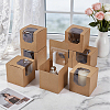 Cube Paper Cupcake Storage Boxes with Visible Window BAKE-WH0002-002A-4
