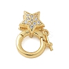 Brass Micro Pave Clear Cubic Zirconia Twister Clasps KK-P293-02C-G-1