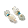 Natural Jade Donut Pendants SSHEL-R050-03G-3
