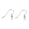 Anti-Tarnish Rhodium Plated 925 Sterling Silver French Hooks with Coil and Ball STER-T007-121P-1