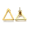 Ion Plating(IP) 304 Stainless Steel Hollow Triangle Stud Earrings EJEW-C118-05A-1