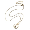 Flat Round with Number 8 Shell & Cubic Zirconia Pendant Necklaces LS-NJEW-D288-04G-2