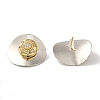 Rack Plating Brass Micro Pave Clear Cubic Zirconia Stud Earrings EJEW-B062-02GP-02-2