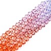 Gradient Color Baking Paint Glass Bead Strands X1-DGLA-A039-T4mm-A015-4
