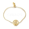 Rack Plating Brass Pave Clear Cubic Zirconia Box Chain Birds with Ring Link Slider Bracelets BJEW-H614-04G-1