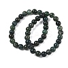 Natural Moss Agate Round Beaded Stretch Bracelets GG-CBA12F1-02A-08-4