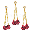 3Pcs Alloy Micro Pave Clear Cubic Zirconia Pin JEWB-FH0003-25A-1
