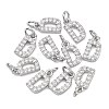 SHEGRACE Brass Micro Pave Clear Cubic Zirconia Pendants XGRQ29012-394P-D-1