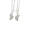 2Pcs Alloy Enamel Magnetic Luminous Butterfly Pendant Friendship Couple Necklaces FS-WG3F676-01-5