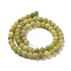 Round Frosted Natural TaiWan Jade Bead Strands G-M248-6mm-02-3