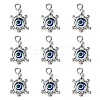 30Pcs Tibetan Style Alloy & Evil Eye Resin Pendants PALLOY-CJ0002-78-1