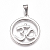 Non-Tarnish Yoga 304 Stainless Steel Pendants X-STAS-I135-24P-1