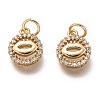Brass Micro Pave Clear Cubic Zirconia Charms ZIRC-C020-63G-1