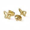 PVD Vacuum Plating 304 Stainless Steel Tiny Hollow Out Butterfly Stud Earrings for Women EJEW-P212-09G-2