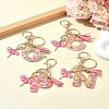 Letter A~Z Transparent Glitter Resin Pendant Keychains KEYC-FZ00024-13-10